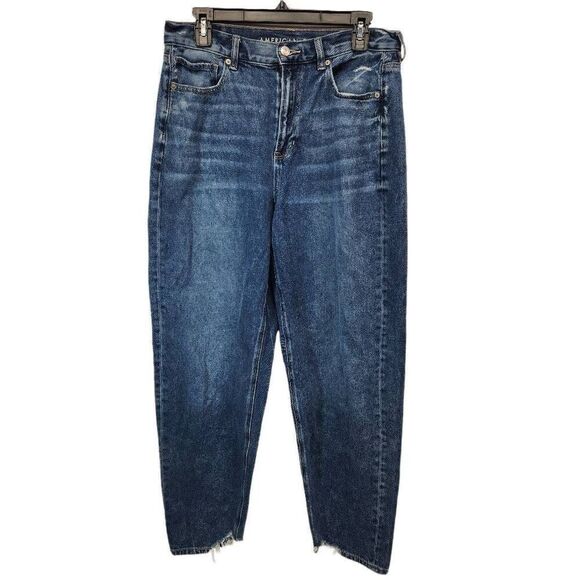 American Eagle Women's Size 10 Relaxed Mom Jeans Distressed - Picture 1 of 10